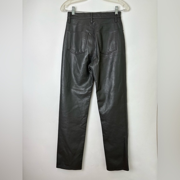 NWOT Agolde Recycled Leather 90s Pinch Waist Gray Pants - Picture 3 of 7